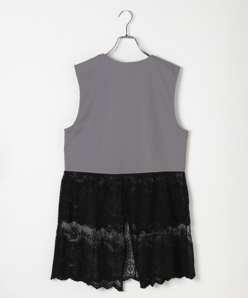 LEPSIM（レプシィム）の「レースドッキングベスト　638977（その他アウター・レディース・カーキブラウン/ブラック/グレー・FREE）」の10枚目の写真