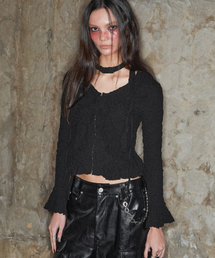 NOT KNOWING（ノットノーイング）の「Grunge Ruffle L/S Blouse (BLACK)（シャツ/ブラウス）」