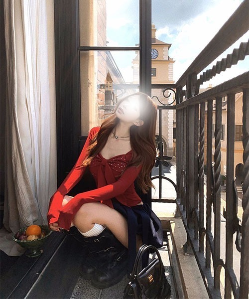 gossip！ロサンゼルス（ゴシップロサンゼルス）の「ビジューデザイン フロントリボンカットソー（Tシャツ/カットソー・レディース・ブラック/レッド/ホワイト・FREE）」の16枚目の写真