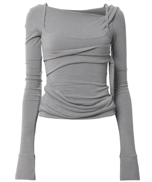 FLAREUP(フレアアップ)の「Layered Bustier Long Sleeve (FL-105_Gray)(Tシャツ/カットソー・レディース・ヘザーグレー・OS)」の7枚目の写真