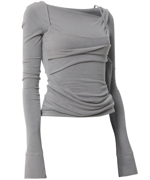 FLAREUP(フレアアップ)の「Layered Bustier Long Sleeve (FL-105_Gray)(Tシャツ/カットソー・レディース・ヘザーグレー・OS)」の8枚目の写真
