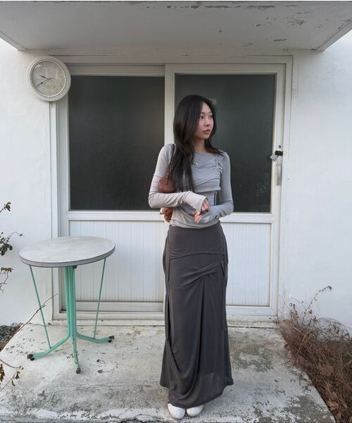 FLAREUP(フレアアップ)の「Layered Bustier Long Sleeve (FL-105_Gray)(Tシャツ/カットソー・レディース・ヘザーグレー・OS)」の16枚目の写真