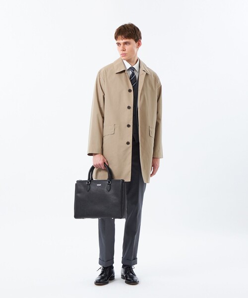 MACKINTOSH PHILOSOPHY(マッキントッシュ フィロソフィー)の「コットンライクタッサー BALBY(バルビー)(ステンカラーコート・メンズ・ベージュ系その他4/ダークネイビー・40/38)」の4枚目の写真