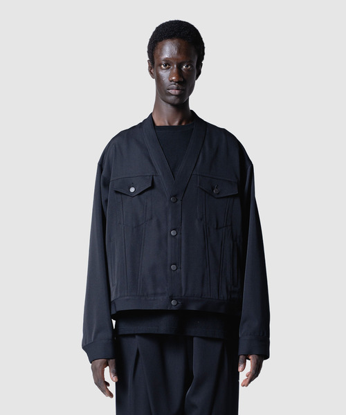 yoshiokubo ヨシオクボ / COLLARLESS JACKET リラックスカラーレス