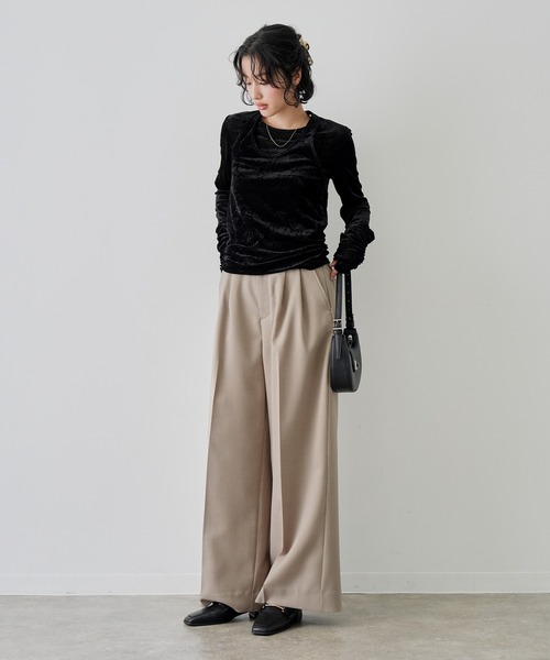 NOGLE(ノグル)の「【NOGLE/ノグル】シアーベロアホルターネックレイヤードトップス(Tシャツ/カットソー・レディース・グレー系/ブラウン/アイボリー/ブラック・FREE)」の12枚目の写真