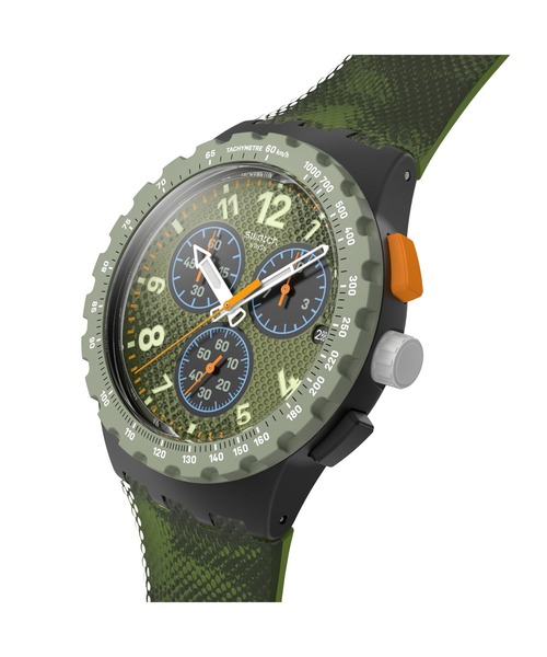 SWATCH(スウォッチ)の「MIDDAY CAMO(アナログ腕時計・レディース・グリーン/レッド・FREE)」の3枚目の写真