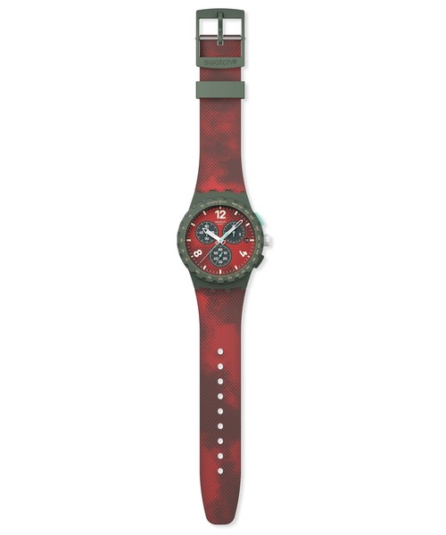SWATCH(スウォッチ)の「MIDDAY CAMO(アナログ腕時計・レディース・グリーン/レッド・FREE)」の8枚目の写真