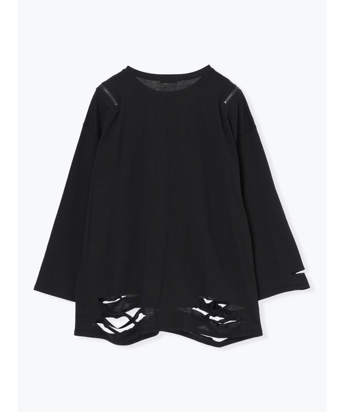 NOEMIE(ノエミー)の「びりびりねこチェーンダメージユニセックスロングTシャツ(Tシャツ/カットソー・レディース・オフホワイト/ブルー/ブラック・M)」の17枚目の写真