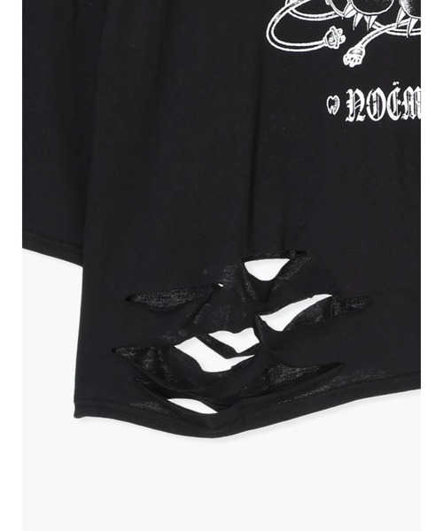 NOEMIE(ノエミー)の「びりびりねこチェーンダメージユニセックスロングTシャツ(Tシャツ/カットソー・レディース・オフホワイト/ブルー/ブラック・M)」の20枚目の写真