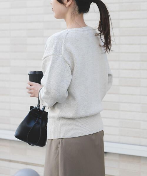 FORK&SPOON(フォークアンドスプーン)の「FORK&SPOON テープヤーンボートネックニット(ニット/セーター・レディース・ベージュ系その他/ブラック系その他・1)」の10枚目の写真