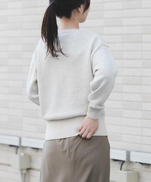 FORK&SPOON(フォークアンドスプーン)の「FORK&SPOON テープヤーンボートネックニット(ニット/セーター・レディース・ベージュ系その他/ブラック系その他・1)」の11枚目の写真