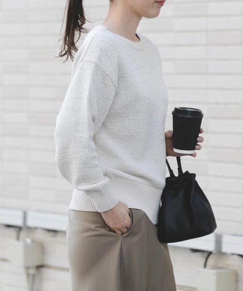 FORK&SPOON(フォークアンドスプーン)の「FORK&SPOON テープヤーンボートネックニット(ニット/セーター・レディース・ベージュ系その他/ブラック系その他・1)」の12枚目の写真