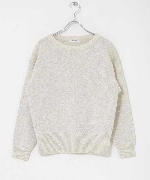 FORK&SPOON(フォークアンドスプーン)の「FORK&SPOON テープヤーンボートネックニット(ニット/セーター・レディース・ベージュ系その他/ブラック系その他・1)」の15枚目の写真