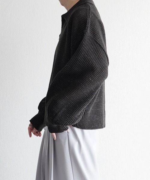 ELLUV(エルブ)の「【ELLUV/エルヴ】エレガンスラメシアー ショート丈長袖ポロシャツ(ポロシャツ・メンズ・グレー/ブラック/ホワイト・L/M/S)」の15枚目の写真