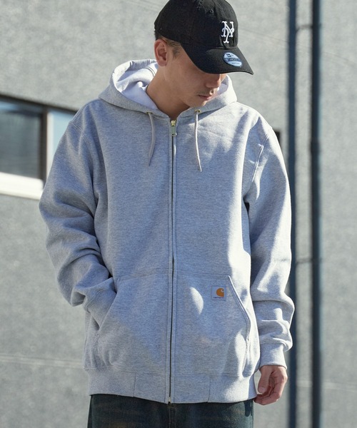 Carhartt(カーハート)の「carhartt / 裏起毛 ミッドウェイト フルジップパーカー フーディー プルオーバー / K122,TS0122-M 秋服 冬服(パーカー・メンズ・ブラック/ヘザーグレー・S/M/L/XL)」の4枚目の写真