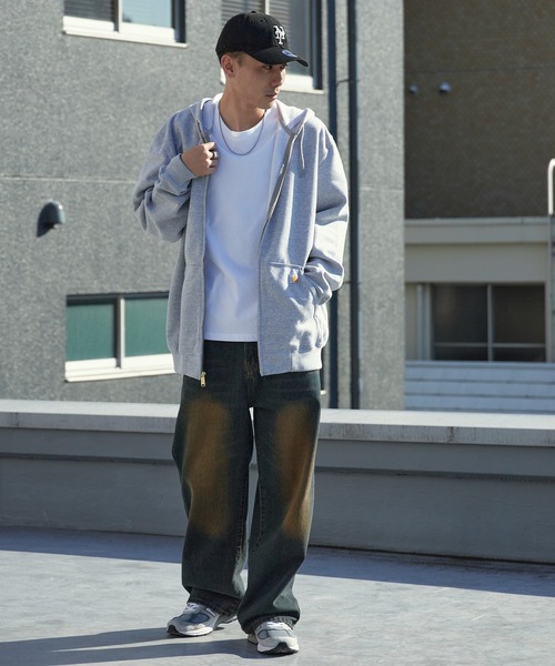 Carhartt(カーハート)の「carhartt / 裏起毛 ミッドウェイト フルジップパーカー フーディー プルオーバー / K122,TS0122-M 秋服 冬服(パーカー・メンズ・ブラック/ヘザーグレー・S/M/L/XL)」の6枚目の写真