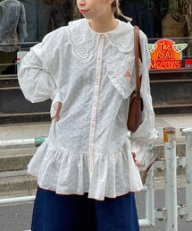 HELLO.SANFRANCISCO | 【HELLO.SANFRANCISCO/ハローサンフランシスコ】フリルレースチュニックブラウス(シャツ/ブラウス)