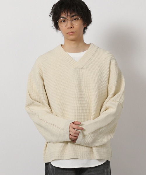LAKOLE(ラコレ)の「Vネックエルボー刺繍プルオーバー / 648031(ニット/セーター・メンズ・ブラック/アイボリー・MEDIUM/LARGE)」の16枚目の写真