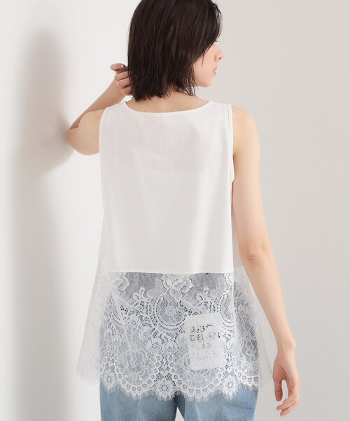 THE SHOP TK （ザ ショップ ティーケー ）の「◆【人気アイテム】裾レースタンクトップ（タンクトップ・レディース・オフホワイト・13/12）」の2枚目の写真