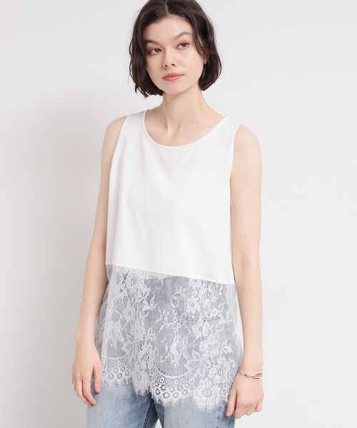 THE SHOP TK （ザ ショップ ティーケー ）の「◆【人気アイテム】裾レースタンクトップ（タンクトップ・レディース・オフホワイト・13/12）」の6枚目の写真