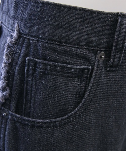 clear（クリア）の「【低身長対応／サイズ展開あり】サイドフリンジワイドデニムパンツ[カジュアル 着回し抜群 大人]（デニムパンツ・レディース・ブラック/ブルー・M/S/PS）」の11枚目の写真