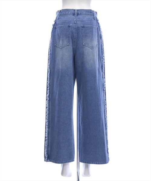 clear（クリア）の「【低身長対応／サイズ展開あり】サイドフリンジワイドデニムパンツ[カジュアル 着回し抜群 大人]（デニムパンツ・レディース・ブラック/ブルー・M/S/PS）」の20枚目の写真