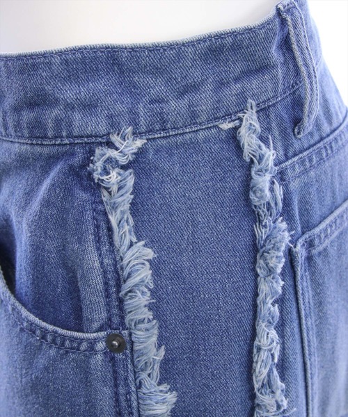 clear（クリア）の「【低身長対応／サイズ展開あり】サイドフリンジワイドデニムパンツ[カジュアル 着回し抜群 大人]（デニムパンツ・レディース・ブラック/ブルー・M/S/PS）」の22枚目の写真
