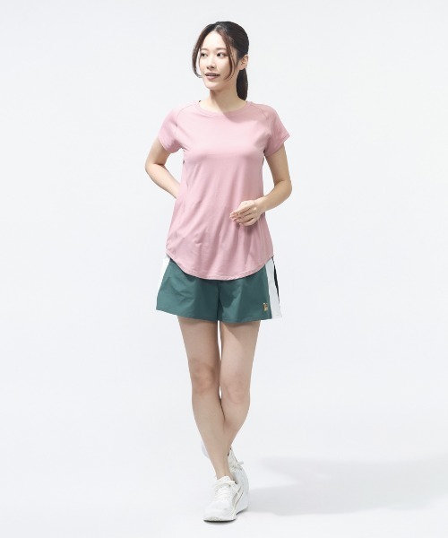 TIGORA by BEAMS DESIGN（ティゴラバイビームスデザイン）の「ティゴラ ビームス TIGORA by BEAMS DESIGN フィットネスラウンドテールTシャツ（Tシャツ/カットソー・レディース・グリーン/ピンク・S/M/L/XL）」の11枚目の写真