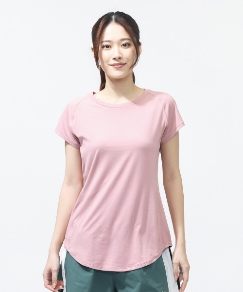 TIGORA by BEAMS DESIGN（ティゴラバイビームスデザイン）の「ティゴラ ビームス TIGORA by BEAMS DESIGN フィットネスラウンドテールTシャツ（Tシャツ/カットソー・レディース・グリーン/ピンク・S/M/L/XL）」の8枚目の写真