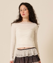 TINA:JOJUN | レース付き オフショル ロンT TINA:JOJUN(Tシャツ/カットソー)