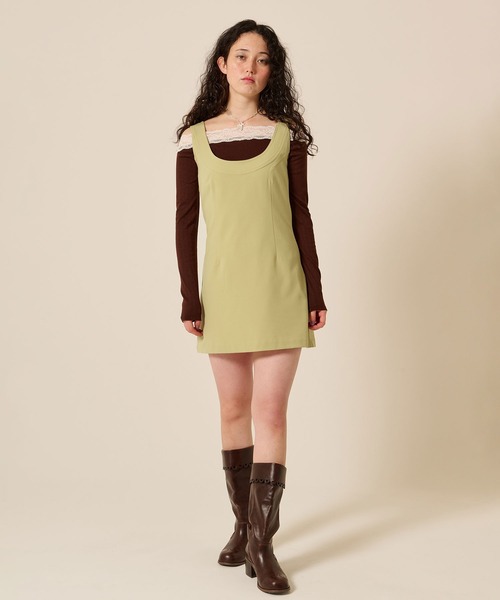 TINA：JOJUN（ティーナジョジュン）の「レース付き オフショル ロンT TINA：JOJUN（Tシャツ/カットソー・レディース・パープル系その他/アイボリー/ブラウン・M）」の21枚目の写真