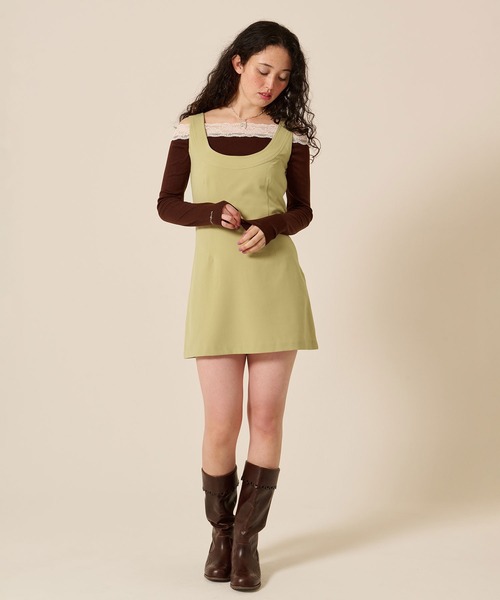 TINA：JOJUN（ティーナジョジュン）の「レース付き オフショル ロンT TINA：JOJUN（Tシャツ/カットソー・レディース・パープル系その他/アイボリー/ブラウン・M）」の22枚目の写真