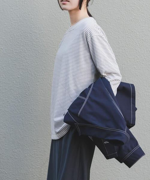 FORK&SPOON(フォークアンドスプーン)の「FORK&SPOON CAVEボーダーロングスリーブTシャツ(Tシャツ/カットソー・レディース・ホワイト系その他/ブラック系その他/グレー系その他・1)」の4枚目の写真