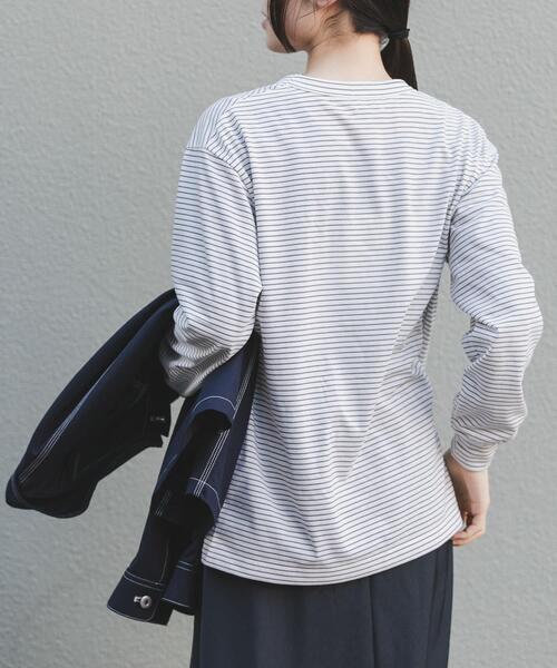 FORK&SPOON(フォークアンドスプーン)の「FORK&SPOON CAVEボーダーロングスリーブTシャツ(Tシャツ/カットソー・レディース・ホワイト系その他/ブラック系その他/グレー系その他・1)」の5枚目の写真
