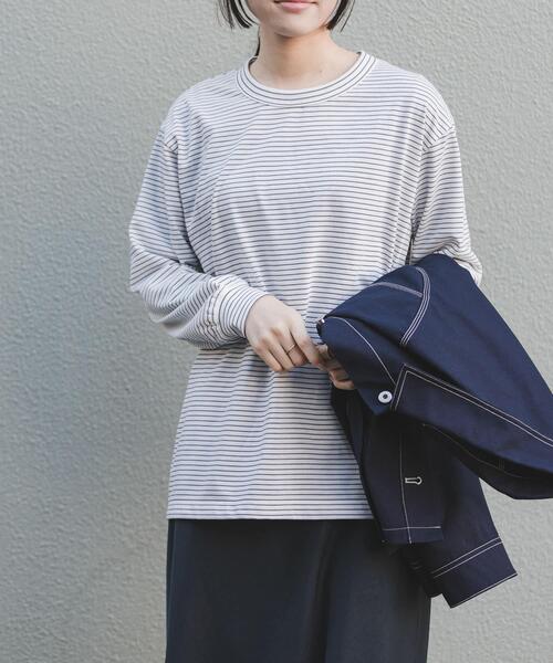 FORK&SPOON(フォークアンドスプーン)の「FORK&SPOON CAVEボーダーロングスリーブTシャツ(Tシャツ/カットソー・レディース・ホワイト系その他/ブラック系その他/グレー系その他・1)」の7枚目の写真