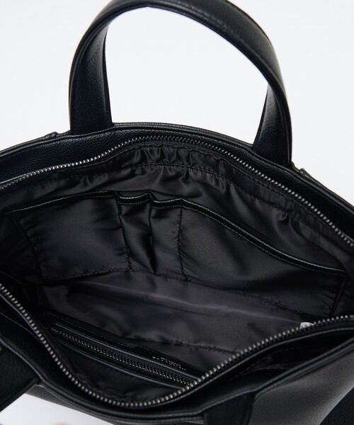 ABAHOUSE les essentiels（アバハウスレエッセンシャル アバハウス エッセンシャル）の「【ABAHOUSE　les essentiels】定番ミニトートバッグ / スプリットレザー/シュリンク/クラッチバッグ付き（トートバッグ・メンズ・ネイビー/ブラック/グレー・フリー）」の14枚目の写真