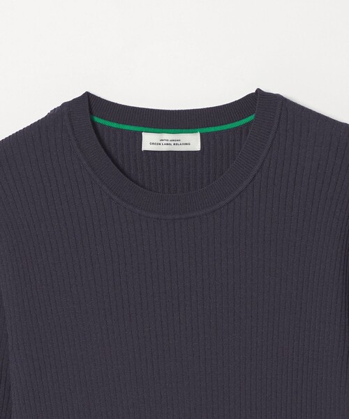 green label relaxing（グリーンレーベルリラクシング）の「【WEB限定】＜at ease＞ソデサキ バイカラー 5分袖 プルオーバー ニット（ニット/セーター・レディース・ブラック/ライトピンク/ホワイト/ベージュ/ネイビー・FREE）」の7枚目の写真