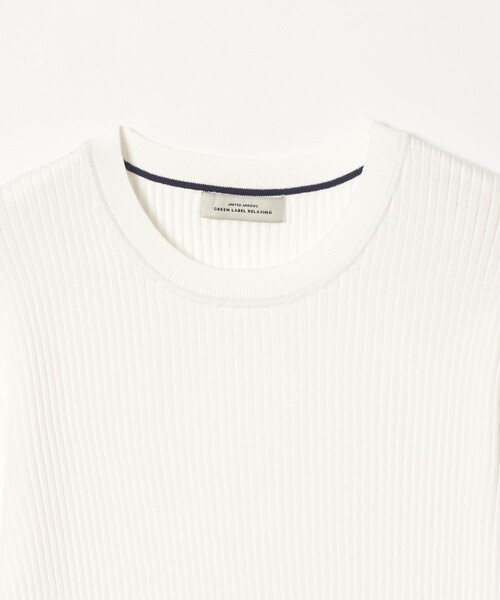 green label relaxing（グリーンレーベルリラクシング）の「【WEB限定】＜at ease＞ソデサキ バイカラー 5分袖 プルオーバー ニット（ニット/セーター・レディース・ブラック/ライトピンク/ホワイト/ベージュ/ネイビー・FREE）」の11枚目の写真