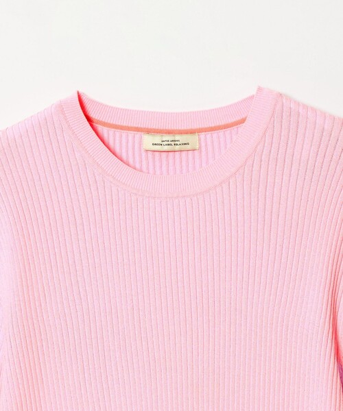 green label relaxing（グリーンレーベルリラクシング）の「【WEB限定】＜at ease＞ソデサキ バイカラー 5分袖 プルオーバー ニット（ニット/セーター・レディース・ブラック/ライトピンク/ホワイト/ベージュ/ネイビー・FREE）」の17枚目の写真