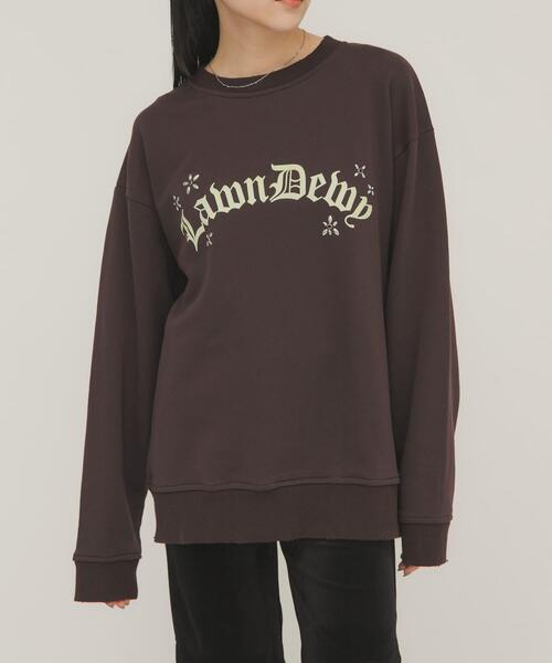 KBF（ケイビーエフ）の「ルーズスタッズスウェット（スウェット・レディース・チャコールグレー/オートミール/ダークブラウン・ONE）」の4枚目の写真