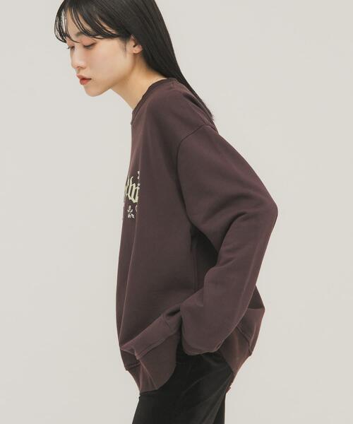 KBF（ケイビーエフ）の「ルーズスタッズスウェット（スウェット・レディース・チャコールグレー/オートミール/ダークブラウン・ONE）」の5枚目の写真