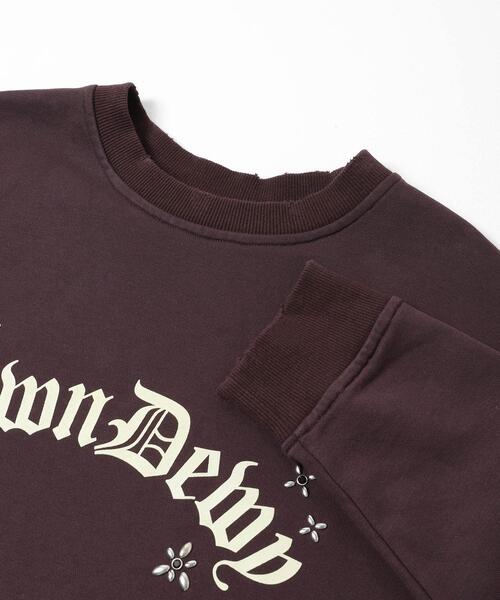 KBF（ケイビーエフ）の「ルーズスタッズスウェット（スウェット・レディース・チャコールグレー/オートミール/ダークブラウン・ONE）」の12枚目の写真