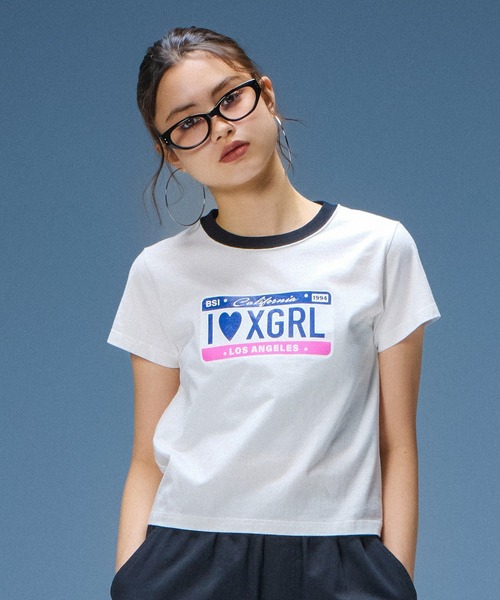 セール】PLATE LOGO S/S BABY TEE（Tシャツ/カットソー）｜X-girl