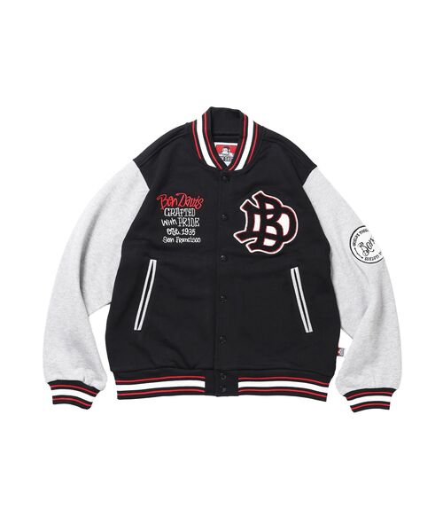 BEN DAVIS(ベンデイビス)の「【BEN DAVIS(ベンデイビス)】SWEAT STADIUM JACKET / スラックス ジャケット 刺繍 ワンポイント 裏毛 ワッペン(スウェット・メンズ・その他1/カーキ/ブラック・X-LARGE/LARGE/MEDIUM)」の4枚目の写真