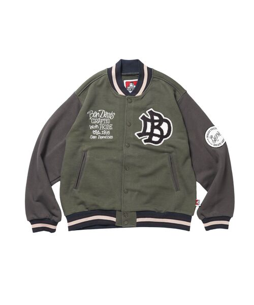 BEN DAVIS(ベンデイビス)の「【BEN DAVIS(ベンデイビス)】SWEAT STADIUM JACKET / スラックス ジャケット 刺繍 ワンポイント 裏毛 ワッペン(スウェット・メンズ・その他1/カーキ/ブラック・X-LARGE/LARGE/MEDIUM)」の13枚目の写真