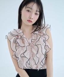 SNIDEL | 【WEB限定カラーあり】ノースリフリルブラウス(シャツ/ブラウス)