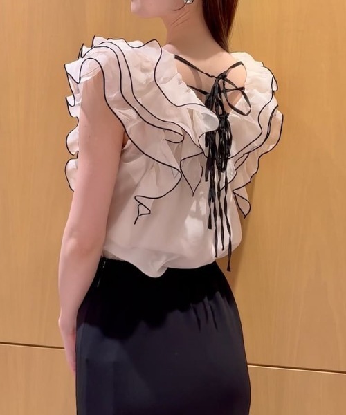 WEB限定カラーあり】ノースリフリルブラウス(シャツ/ブラウス WEB限定カラーあり】ノースリフリルブラウス(シャツ/ブラウス
