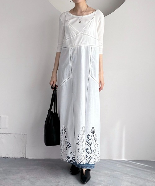 mysty woman（ミスティウーマン）の「サーマルラウンドヘムSS 666295（Tシャツ/カットソー・レディース・オフホワイト/ブラック/ブラウン・FREE）」の14枚目の写真