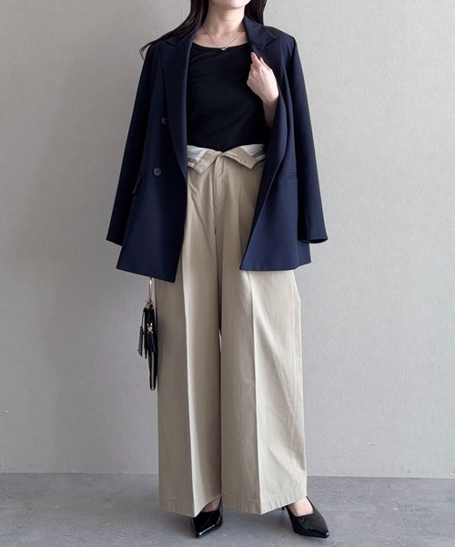 mysty woman（ミスティウーマン）の「サーマルラウンドヘムSS 666295（Tシャツ/カットソー・レディース・オフホワイト/ブラック/ブラウン・FREE）」の21枚目の写真