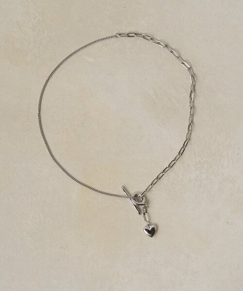 goocy（グーシー）の「アシメチェーンハートネックレス（リング・レディース・シルバー・FREE）」の3枚目の写真